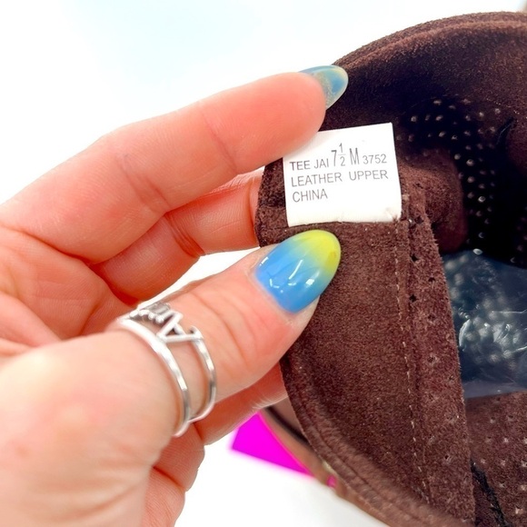 CHINESE LAUNDRY TEE JAI Brown Suede Leather Boots size 7.5 M - Picture 5 of 12